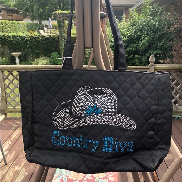 Large Rhinestone Handbag hand placed stones - Picture 1 of 7